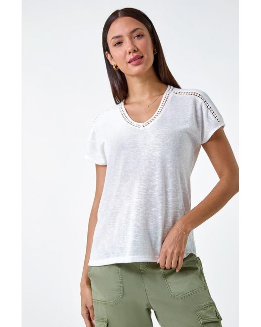 Lilly-and-Hope Green Lace Trim Stretch Jersey T-Shirt