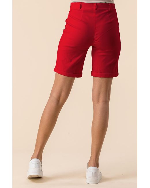 Roman Red Turn Up Stretch Shorts