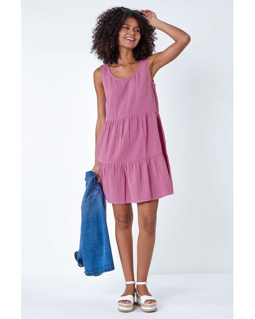D.u.s.k Tiered A-Line Cotton Dress