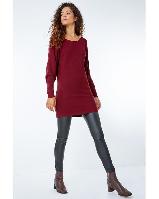 Roman Red Batwing Ribbed Jumper