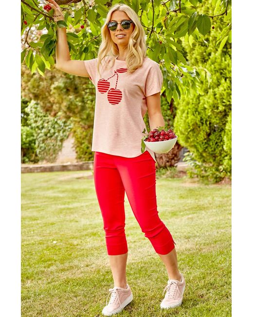Roman Red Cropped Stretch Trouser