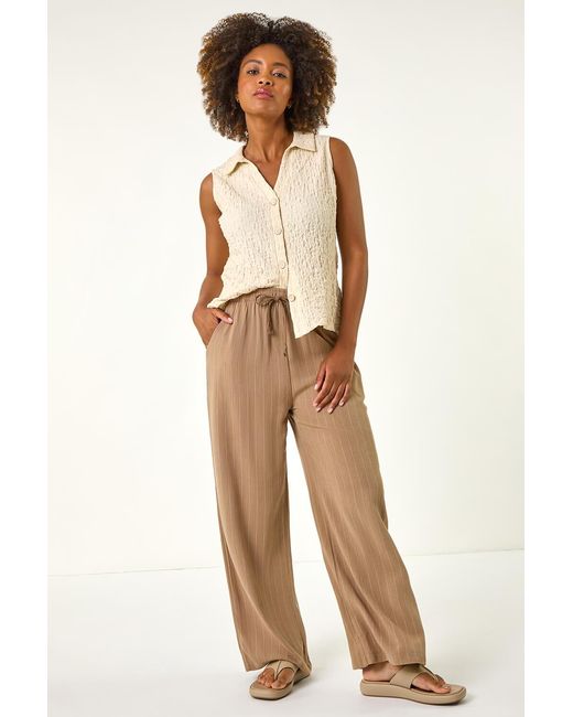Roman Natural Stripe Linen Blend Trouser