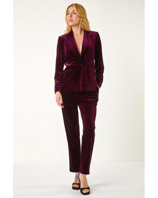 D.u.s.k Red Velvet Single Breasted Blazer