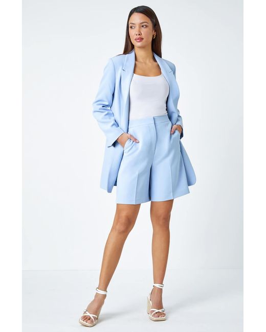 Roman Blue Tailored Bermuda Shorts