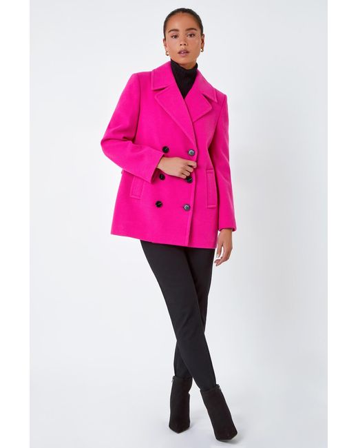 Roman Petite Pink Double Breasted Smart Coat