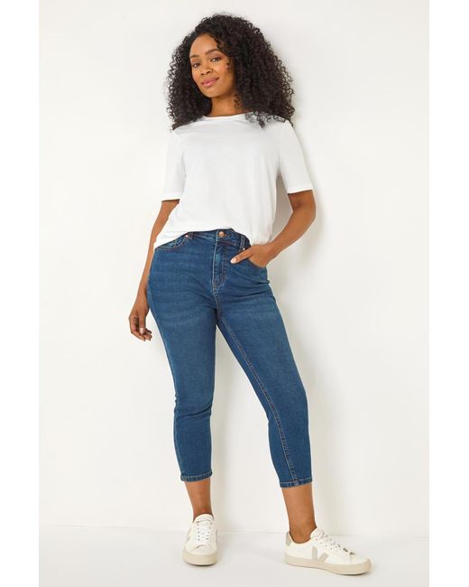 Roman Petite Blue Slim Crop Stretch Jeans