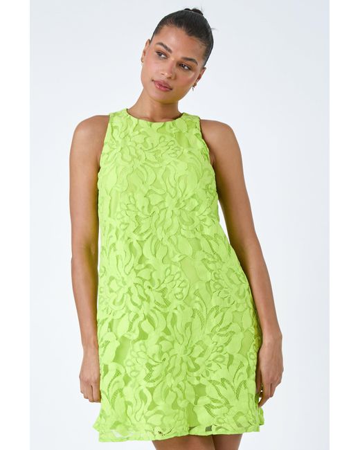 Roman Green Lace Swing Dress