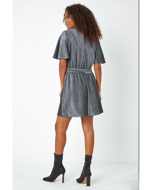D.u.s.k White Sparkle Stretch Wrap Playsuit