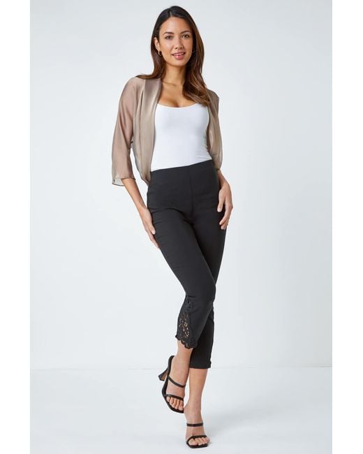 Roman Metallic Ruched Hem Chiffon Bolero