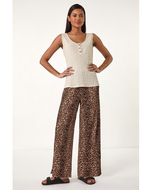 Roman Natural Button Detail Stretch Top