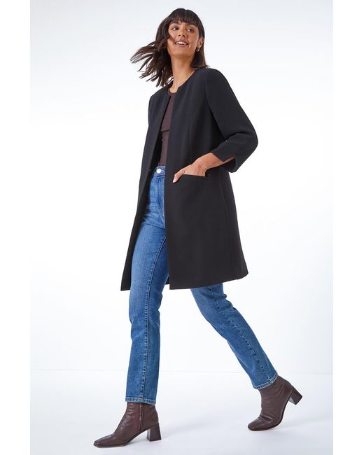 Roman Blue Smart Longline Textured Jacket