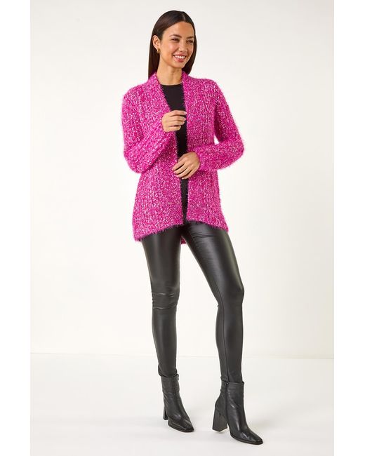 Roman Pink Fluffy Sparkle Cardigan