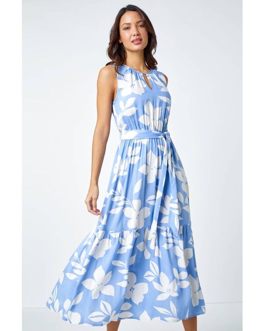 Roman blue and white dress best sale