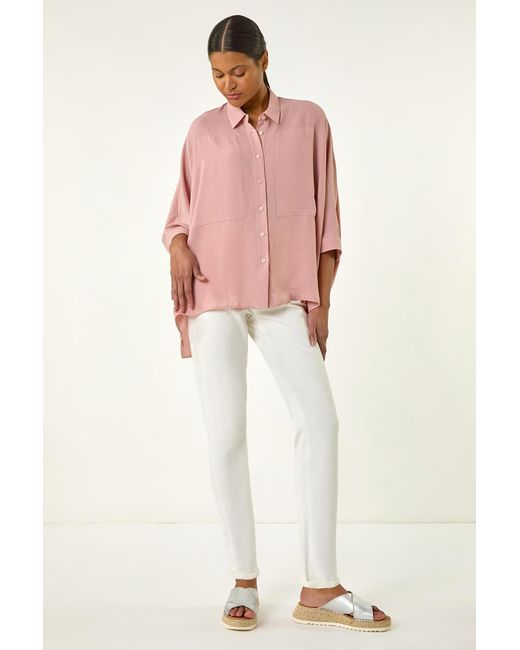 Roman Pink Boxy Relaxed Blouse