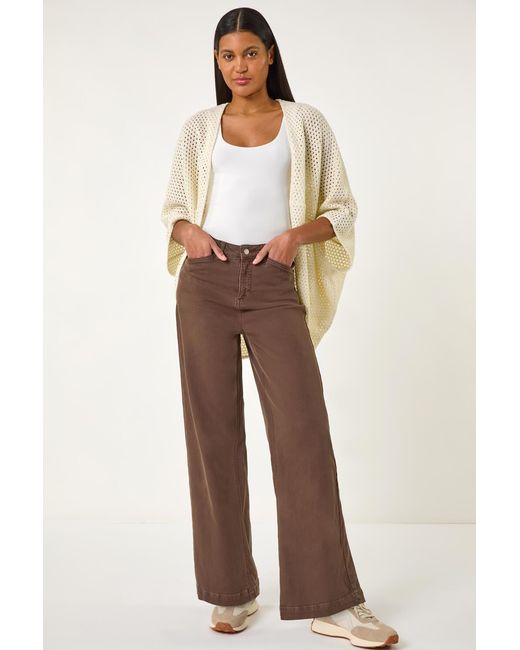 Roman Natural Crochet Tunic Cardigan