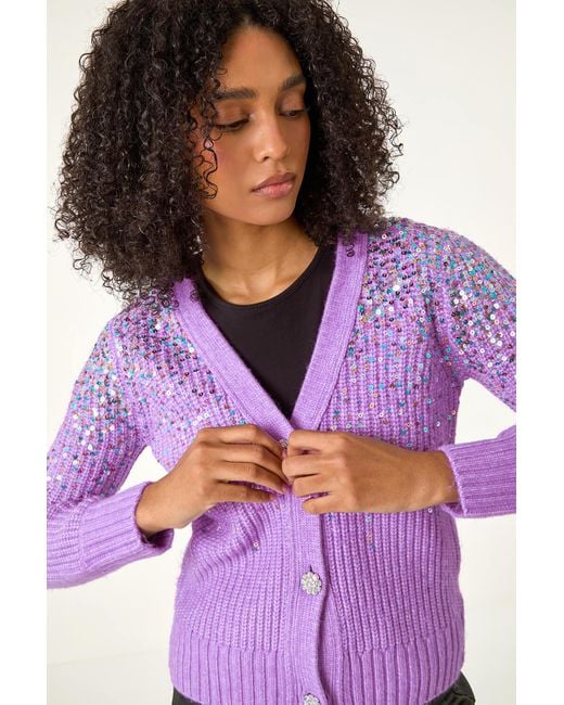 Purple button up cardigan hotsell