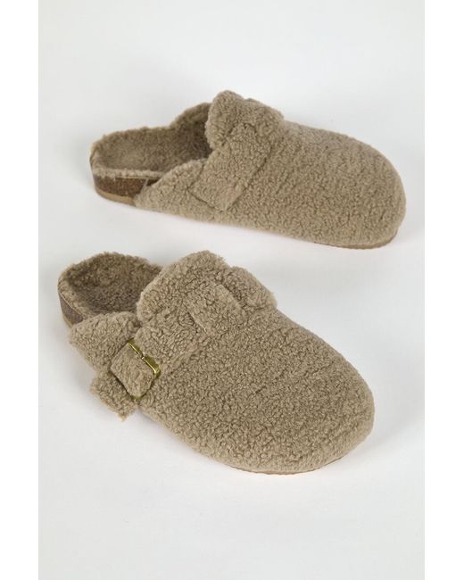 Roman Multicolor Sherpa Borg Mule Slippers