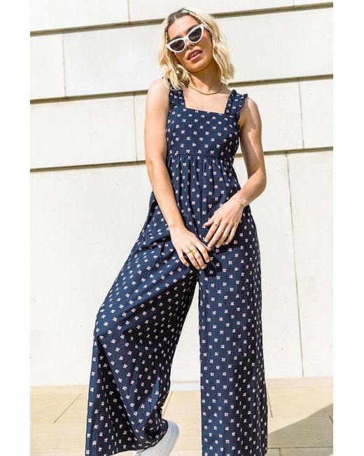 D.u.s.k Blue Wide Leg Oversized Relaxed Jumpsuit