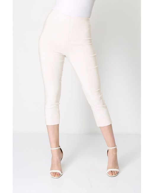 Roman White Cropped Stretch Trouser