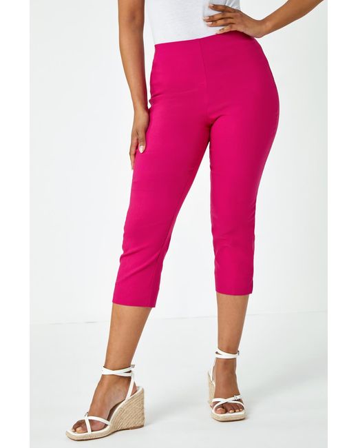Roman Petite Pink Cropped Stretch Trouser
