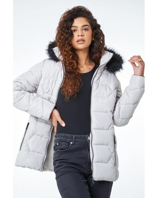 Roman White Short Quilted Coat