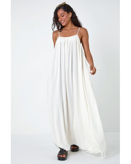 D.u.s.k White Woven Strappy Maxi Dress