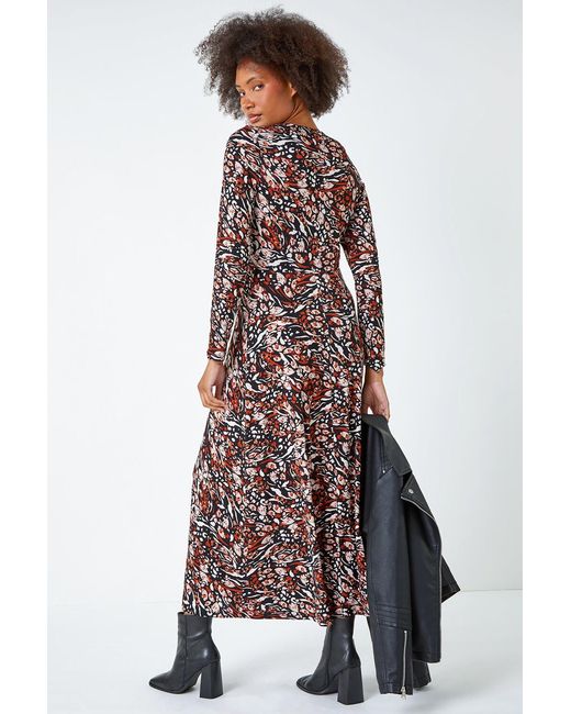 D.u.s.k White Animal Print Ruched Midi Stretch Dress