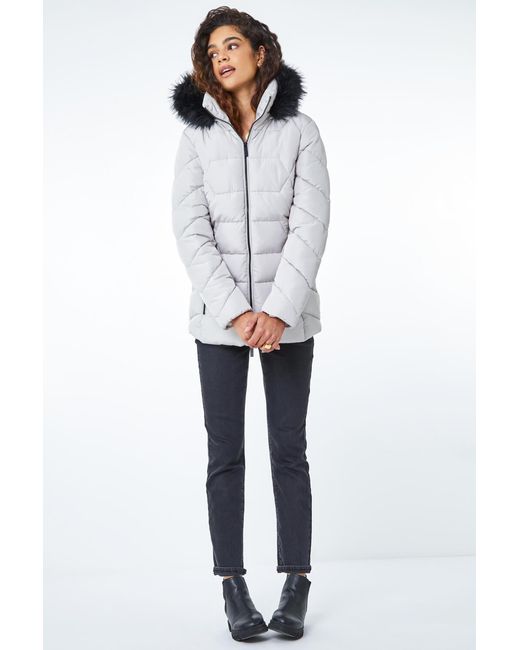 Roman White Short Quilted Coat