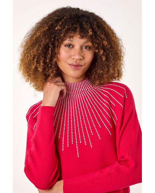 Roman Red Moonburst Embellished Detail Jumper