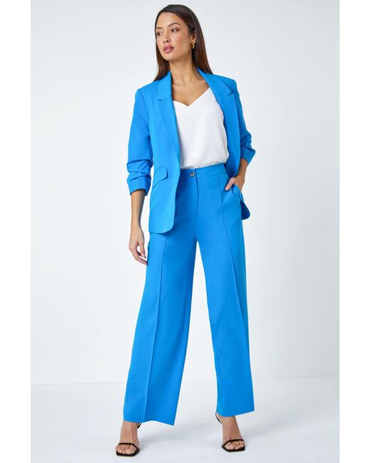 Roman Blue Tailored Relaxed Stretch Trousers