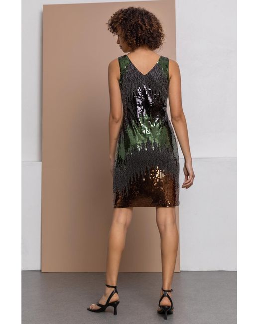 D.u.s.k Black Sequin Ombre Print Dress