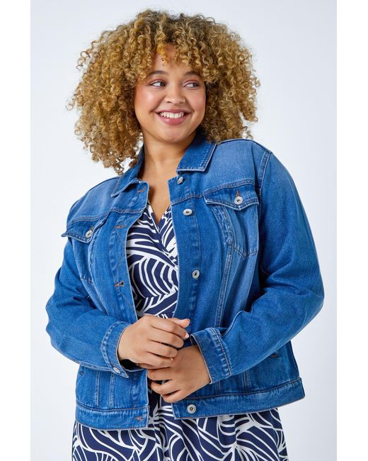 Roman Curve Blue Cotton Jacket