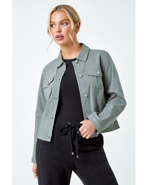 Roman Petite Blue Stretch Pocket Jacket