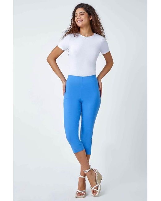 Roman Blue Cropped Stretch Trouser