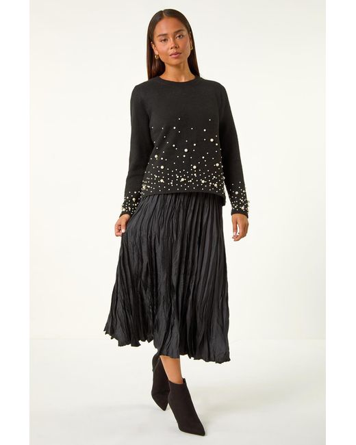 Roman Petite Black Pearl Gradient Detail Jumper
