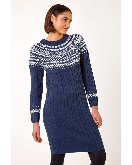Roman Blue Nordic Knitted Dress