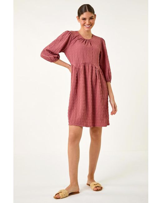 Roman Bubble Textured A-Line Stretch Dress