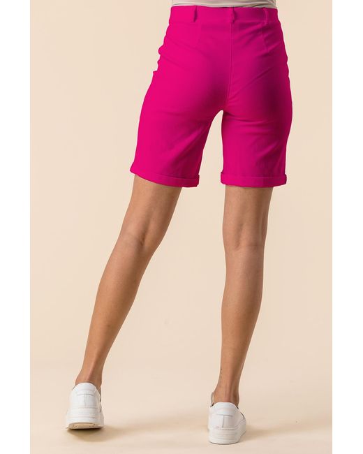 Roman Pink Turn Up Stretch Shorts