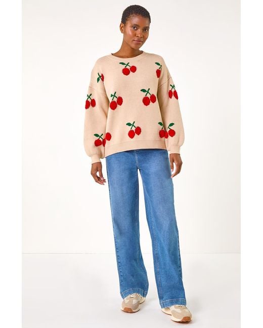 Roman Blue Cherry Patterned Jumper
