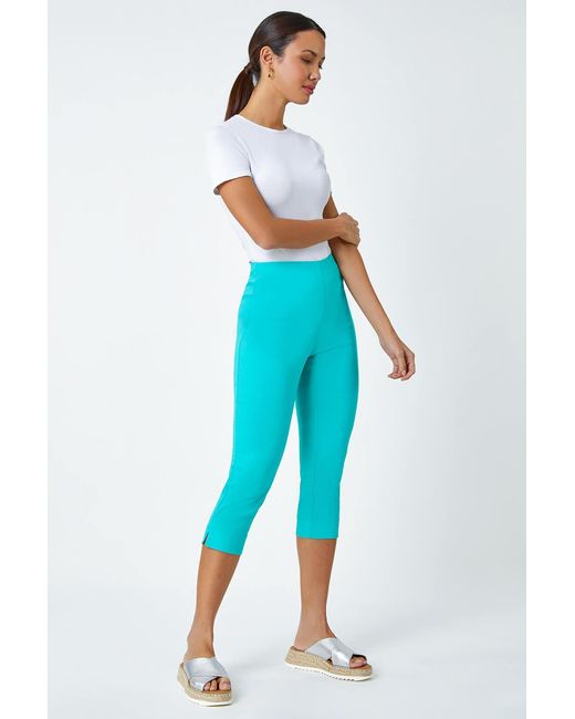 Roman Blue Cropped Stretch Trouser