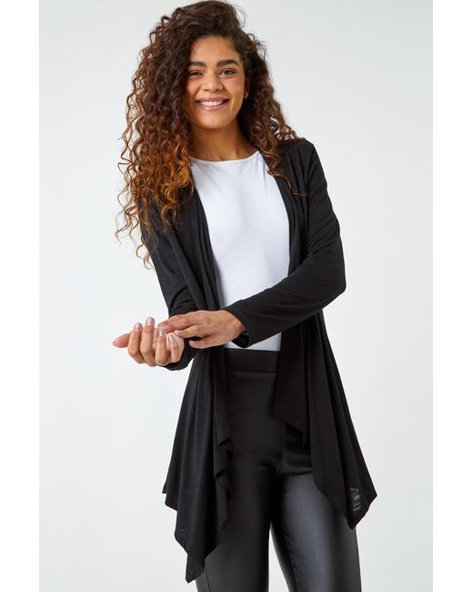Roman Black Waterfall Front Jersey Cardigan