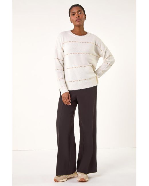 Roman White Shimmer Detail Knit Jumper