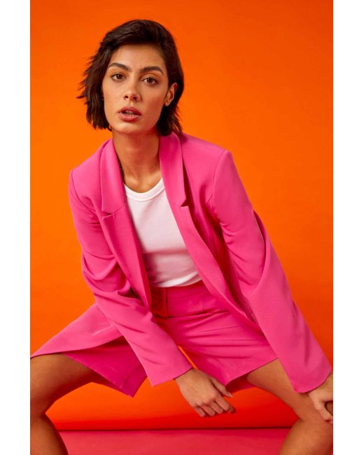 Roman Pink Longline Blazer Jacket