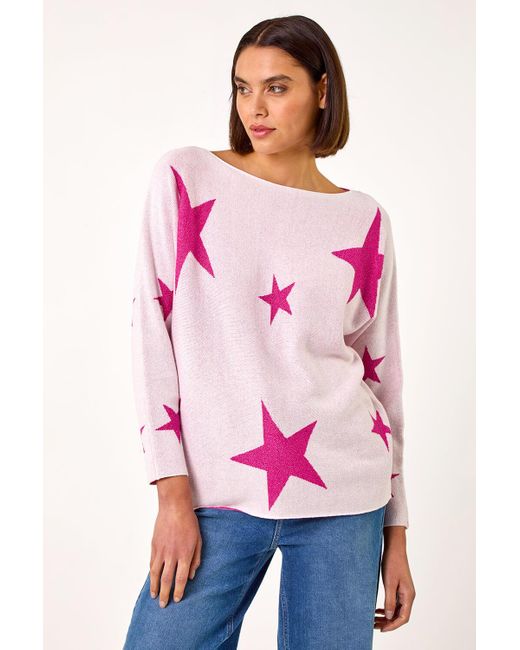 Roman Pink Star Jacquard Jumper