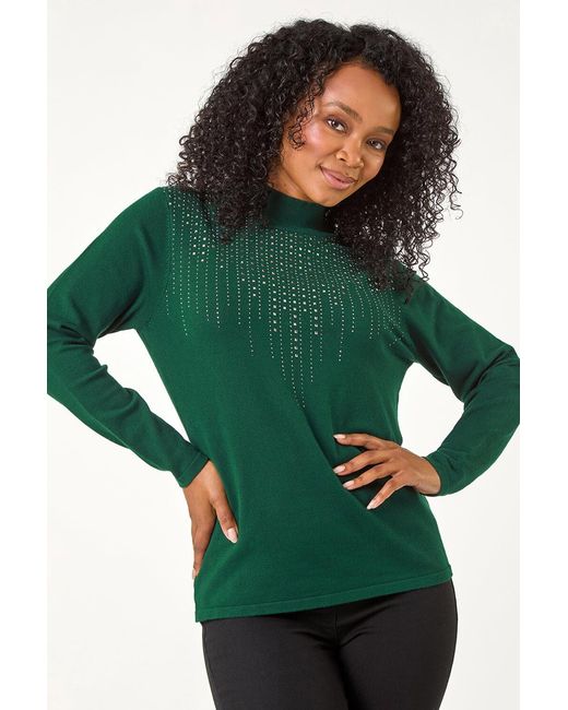 Roman Petite Green Hotfix Knitted Jumper