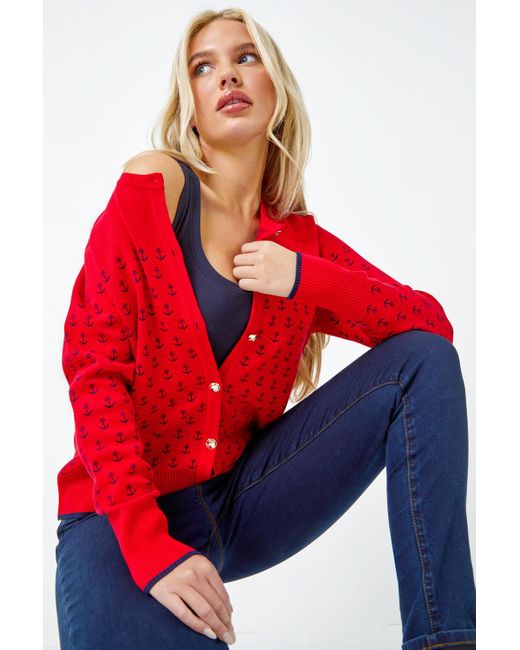 Roman Petite Anchor Embroidered Cardigan