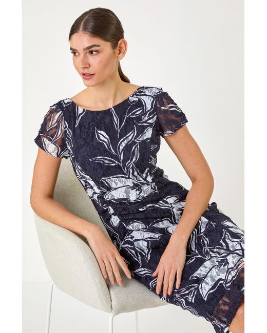 Roman Floral Print Lace Stretch Bodycon Dress in Blue | Lyst UK Roman Floral Print Lace Stretch Bodycon Dress in Blue | Lyst UK