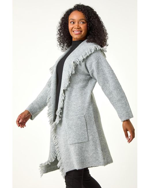 Roman Petite Gray Tassel Pocket Detail Cardigan