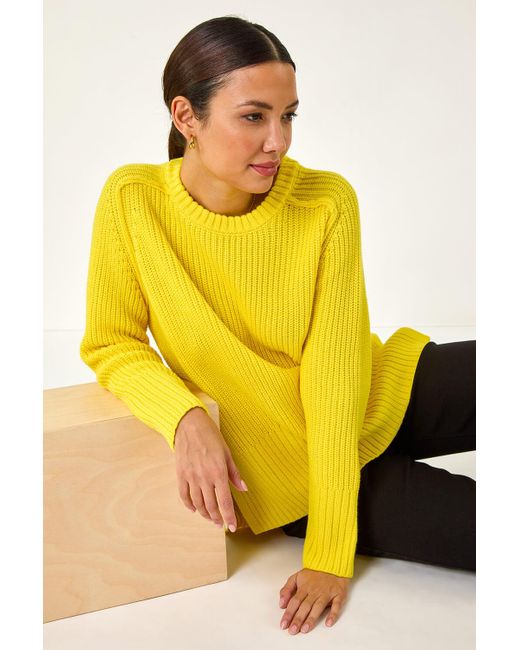 Roman Yellow Shoulder Detail Knit Jumper