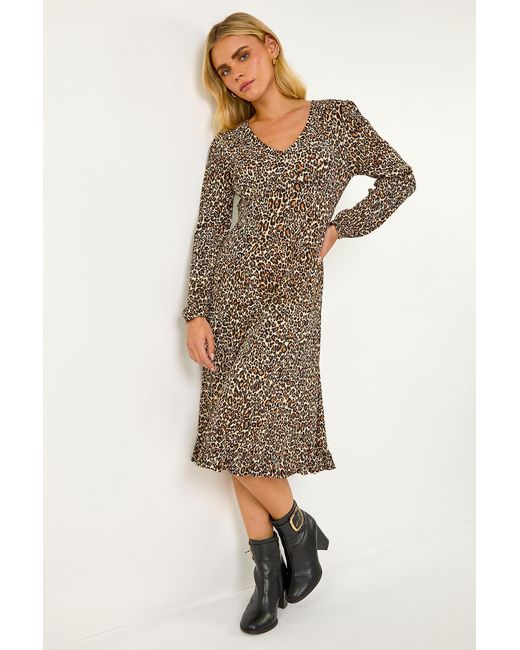 Roman Petite Black Plisse Animal Frill Dress